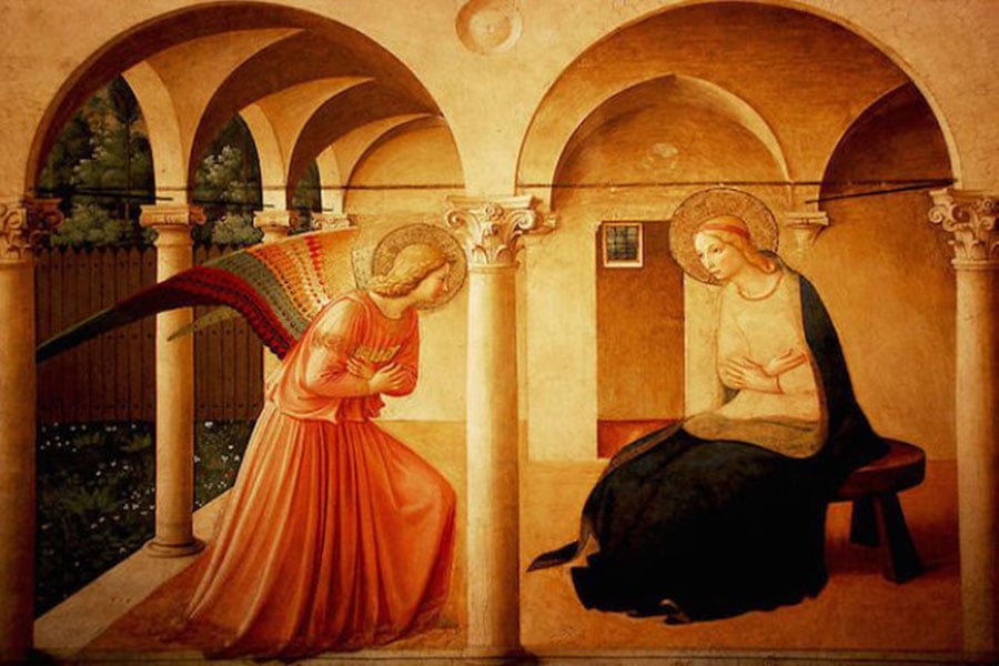 a painting of the anunciation